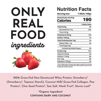 Strawberries & Cream Protein Powder Stick