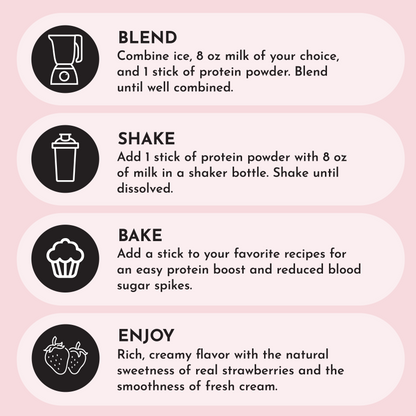 Strawberries & Cream Protein Powder Stick