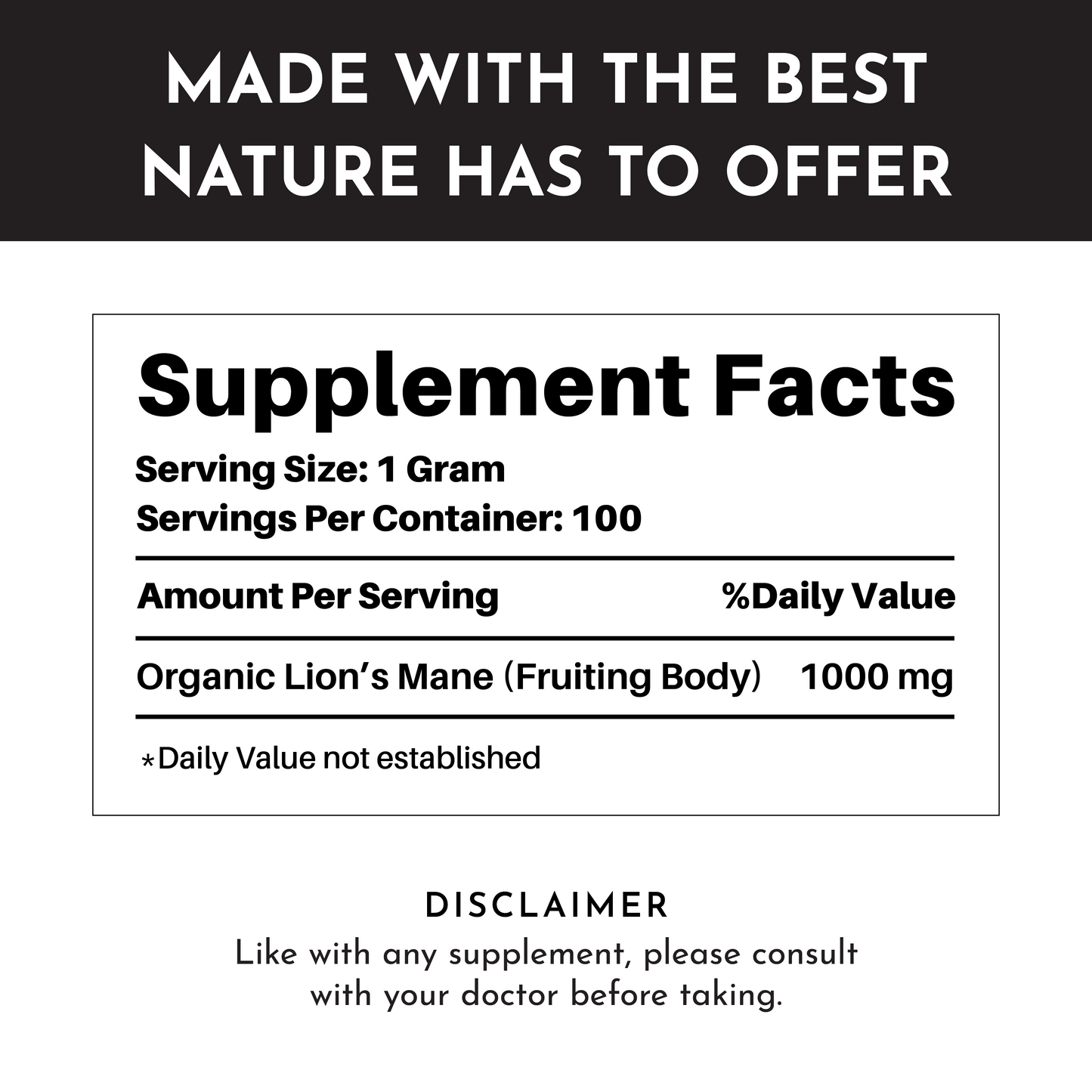 Organic Lion's Mane